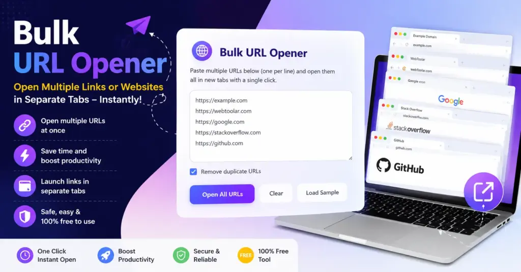 Bulk URL Opener Tool – Open Multiple URLs or Website Links at Once