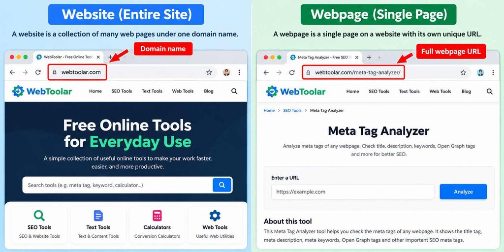 What Is the Difference Between a Website and a Webpage?
